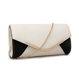 Simple Panel Envelope Evening Bag - Black/Ivory image