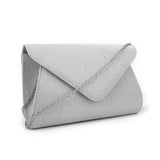Large Glittery Envelope Clutch - Silver image