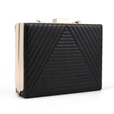 Arrow Stitch Box Clutch - Black image