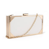 Corner Trim Box Clutch - White image