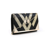 Diagonal Patch Evening Bag - Black image