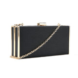 Box Clutch in Textured Faux Leather - Black image