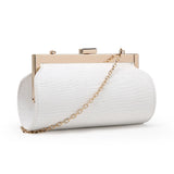 Textured Rounded Clutch Bag - Ivory image