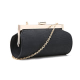 Textured Rounded Clutch Bag - Black image