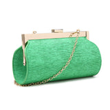 Textured Rounded Clutch Bag - Green image
