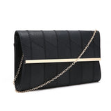 Patchwork Foldover Clutch - Black image