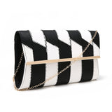 Patchwork Foldover Clutch - Black & White image