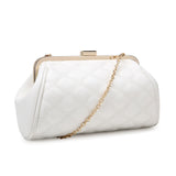 Quilted Faux Leather Clutch - Ivory image