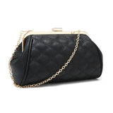 Quilted Faux Leather Clutch - Black image