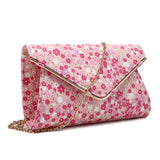 Metal Edged Envelope Clutch - Floral image