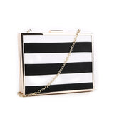 Black & White Stripe Box Clutch image