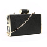 Shimmering Material Box Clutch - Black image
