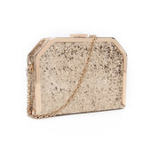 Pentagon Glitter Clutch - Gold image