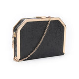 Pentagon Glitter Clutch - Black image