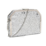 Pentagon Glitter Clutch - Silver image