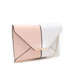 Contrast Envelope Clutch - Pink/White image