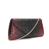 Glitter Envelope Clutch - Burgundry/Black image