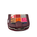 Ladies Small Patchwork Real Leather Purse - Mulberry image
