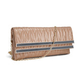 Double Bar Quilted Clutch - Brown image