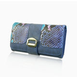Faux Snake Buckle Purse - Navy Blue image