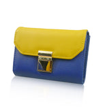 Contrast Ladies Wallet - Yellow Brown & Dark Blue image