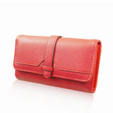 Textured Faux Leather Ladies Wallet - Red image