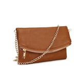 Zip Rounded Evening Bag - Tan image