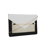 Bar Closure Envelope Bag - White/Black/Gold image