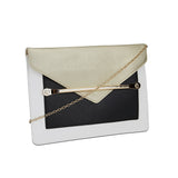 Bar Closure Envelope Bag - Black/Gold/Ivory image