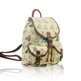Birds and Flowers Print Retro Style Rucksack - Beige image