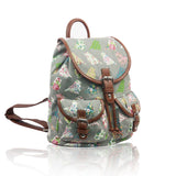 Birds and Flowers Print Retro Style Rucksack - Grey image