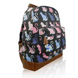 Kitty Pattern Print Rucksack - Black image
