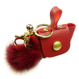 Pom Pom Coin Purse - Burgundy image