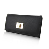 Square Turn Clasp Long Purse - Black image