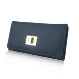 Square Turn Clasp Long Purse - Blue image