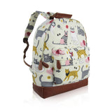 Mixed Cat Print Rucksack - Beige image