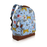 Mixed Cat Print Rucksack - Light Blue image