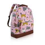 Mixed Cat Print Rucksack - Pink image
