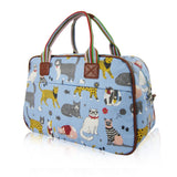 Mixed Cat Overnight Bag - Light Blue image