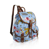 Mixed Cat Retro Rucksack - Light Blue image