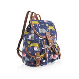 Mixed Cat Retro Rucksack - Dark Blue image