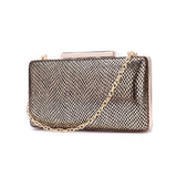 Reptile Solid Clutch Bag - Rose Gold image