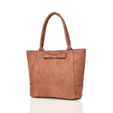 Sofia Bow Tote - red brown image