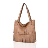 Evelyn Fringed Shopper - light khaki image
