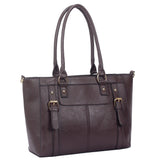 Violet Buckle Tote Bag - Brown image