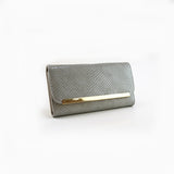 Plain Mock Snake Purse - Grey image