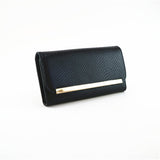 Plain Mock Snake Purse - Black image