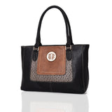 Parlan Mix Material Shoulder Bag - Black image