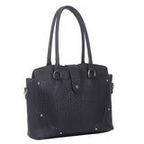 Maddison tote bag with luggage tags - black image