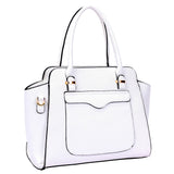 Jeanie front pocket tote bag - white image